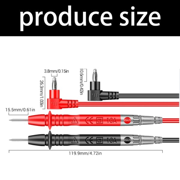 Testledninger Nåle Pin Udskiftning Digital Multimeter Probe Ledning Pen Kabel Sæt