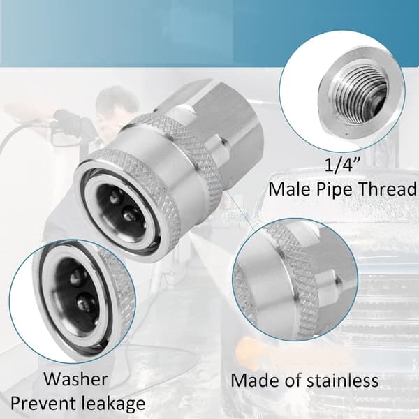 Højtryksrenser Quick Connect Adapter Sæt 1/4 Tomme Han Hun Slangefittings