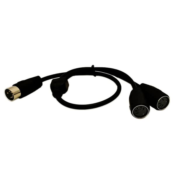 MIDI 5-bens han til dobbelt hun lydadapterkabel til MIDI-keyboards guitar