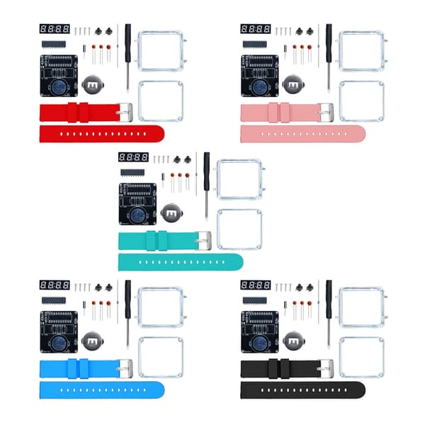 DIY Elektronisk Klocka Kit Enkel Montering LED-Klocka Plast Metall LED-Display Kit Blue