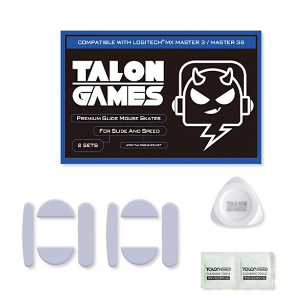 2 Set TALONGAMES Anpassade Vita Böjda Kanter Mus Skates Musfötter för Logitech MX Master 3 / 3S Gaming Mus Glides