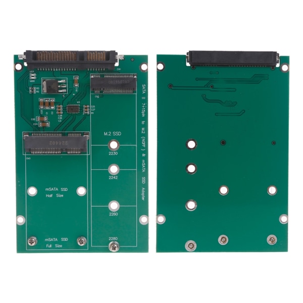 M.2 NGFF eller mSATA till Sata Adapter 2-i-1 NGFF eller mSATA Converter Reader Card Converter 2,5 tums hårddisk, Stöd Sata