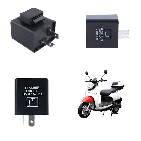 2-benet LED Blinkrelæ Passer til Motorcykel LED Blinklys Hyper Flash