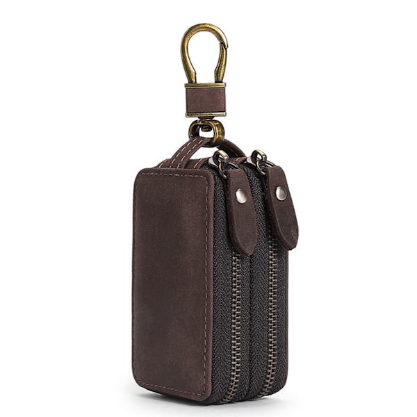 Bärbar Vintage Läder Bil Nyckelhållare Plånbok Väska Fodral Nyckelringar