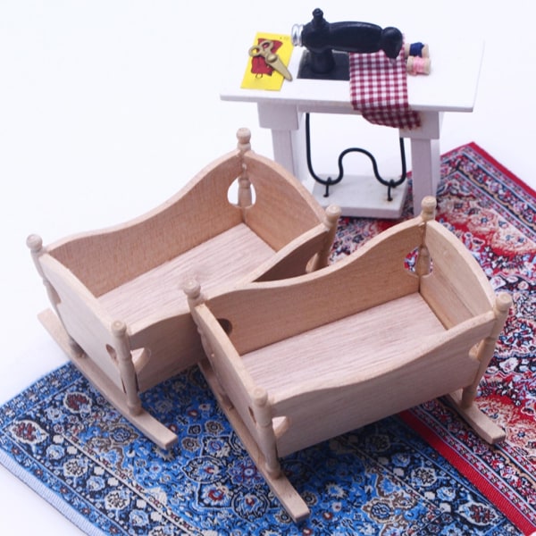 1:12 Dockhus Miniatyr Trä Baby Cardle Säng Modell Låtsaslek Möbel  Dekoration DIY Dockhus Tillbehör Leksak d471 | Fyndiq