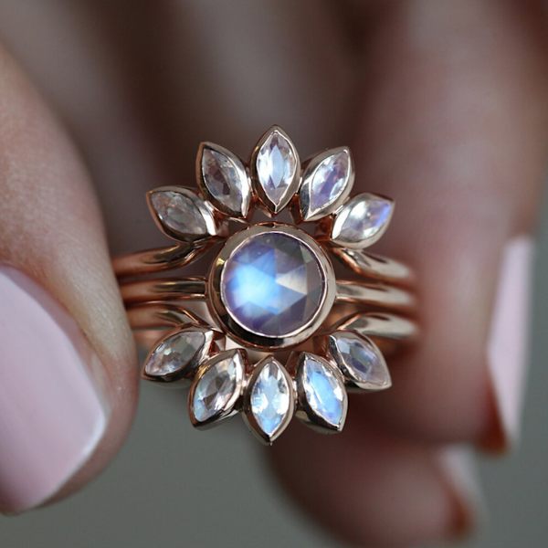 3st/ set Sunflower Statement Ring Knogringar Mellanfinger Stapelbara Ringar Set Fingerringar för kvinnor Modesmycken null - 8