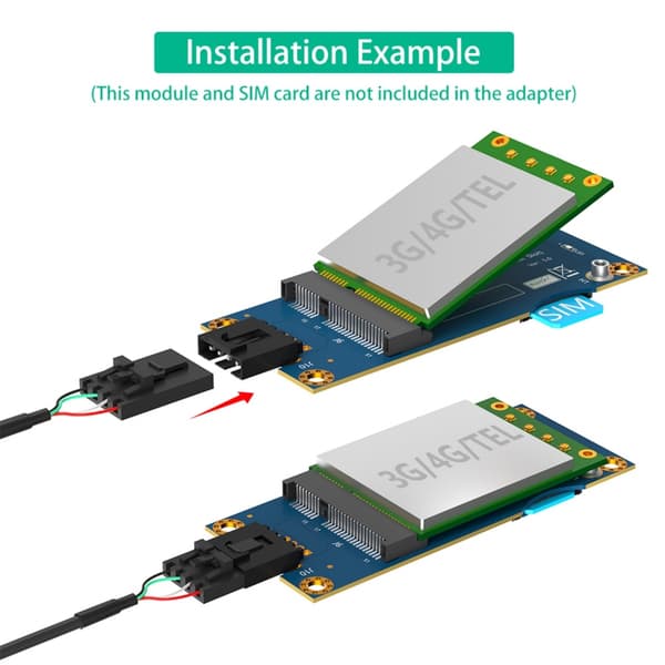 Mini PCIE til USB Adapter med Kortslot til WWAN/LTE Modul Adapterkort