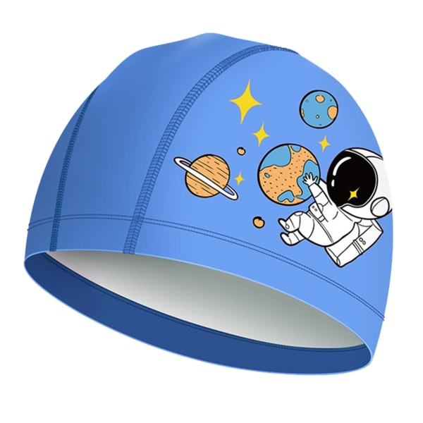 Cap i PU-tyg för barn Cap för pojkar, flickor, stretchbar, bekväm simhatt i olika attraktiva färger Blue astronaut