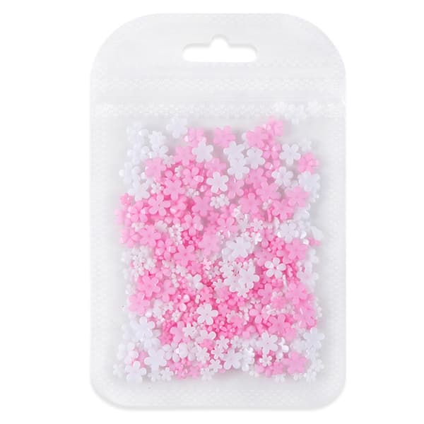Blomsternaglar Konst Strass Blommande Kronblad Nagelpärlor, 3D Blomsternagelberlock