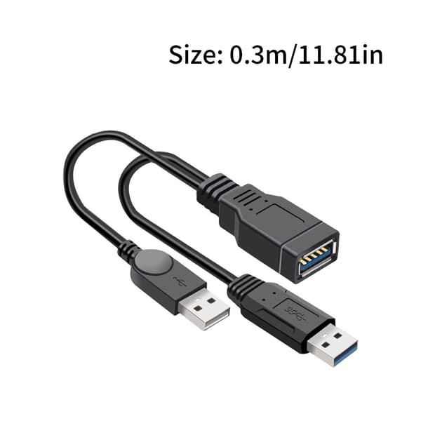 USB3.0 dataoverførselskabel med flere strømindgange til eksterne enheder