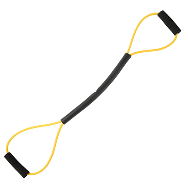 Figur 8 Motståndsträningsband, elastisk dragyoga spänningsrep Högpresterande träningsrör för kroppsstretching Yellow with belt 15lb