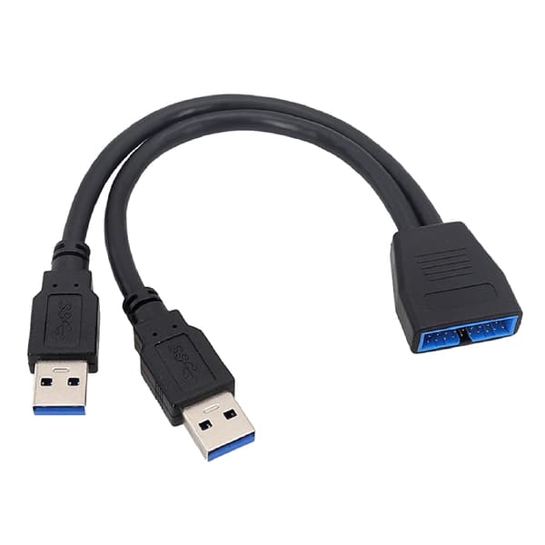 19-pinners USB-header USB3.0 1 til 2 splitter intern USB-forlengelseskabel