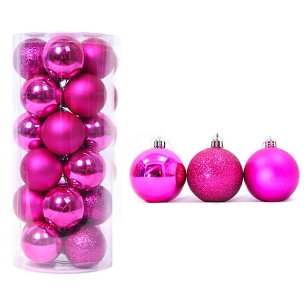 Julkulsprydnad 24 st/låda Grannlåt Julgranshängprydnader för semesterbröllop Heminredning Purple 4cm