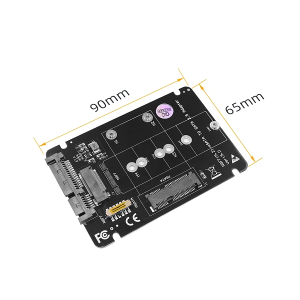 2-i-1 NGFF(M2)mSATA till SATA 2,5 tums adapter M2 NGFF/ mSATA till SATA3.0 Praktisk byte av adapterkort för konverterare null - Cross structure