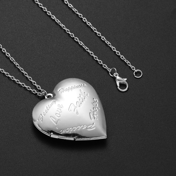 Foto Kärlek Hjärta Box Hänge Halsband Vintage Mode Smycken Medaljong Halsband För Kvinnor Män Barn Julklapp null - 3