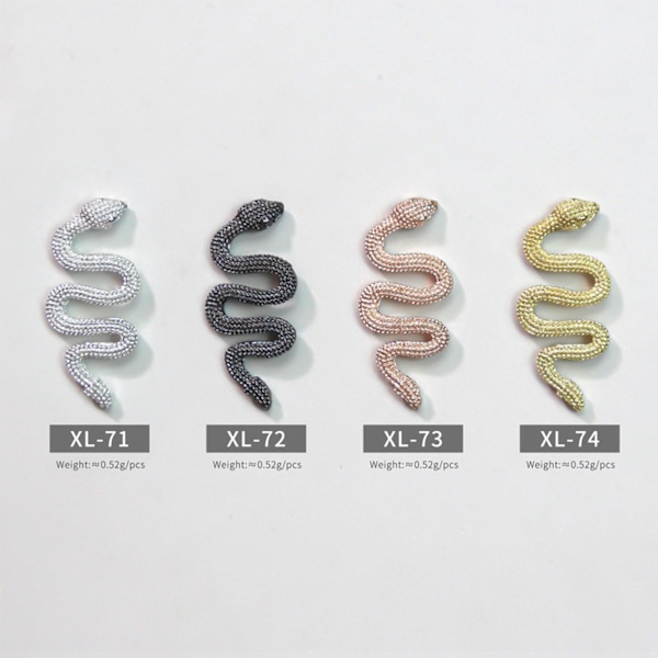 Snake Nail Art Charms Legering Snake Wave Nail art 3D Nail Studs Metall Nagel Smycken Tillbehör för DIY Craft