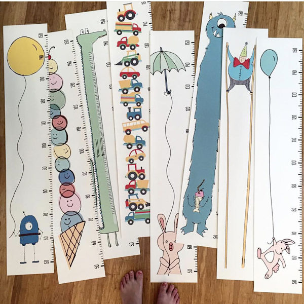 Nordic Children Height Linjal Hängande tillväxtdiagram Kids Growth Measuring Linjal null - Elephant balloon