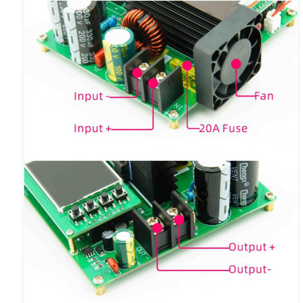 Numerisk kontrollregulator DC 9V-60V till 10V-120V 15A 900W Boost Converter Constant Step Up Module Power