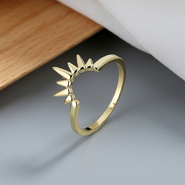 2x för Solblomstaplingsband Ringar Guld Silver Färgdeklaration Mode festliga smycken Individuell ring för kvinnor Gi Gold+silver - 6
