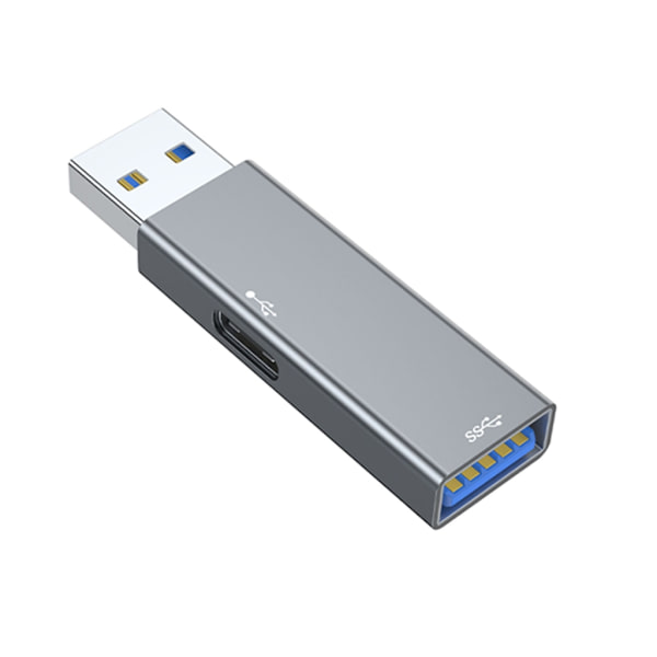 3-Portars USB-hub USB till USB3.0/Type C Splitter Adapter för Laptop Dator Aluminiumlegering Laddning och Dataöverföring
