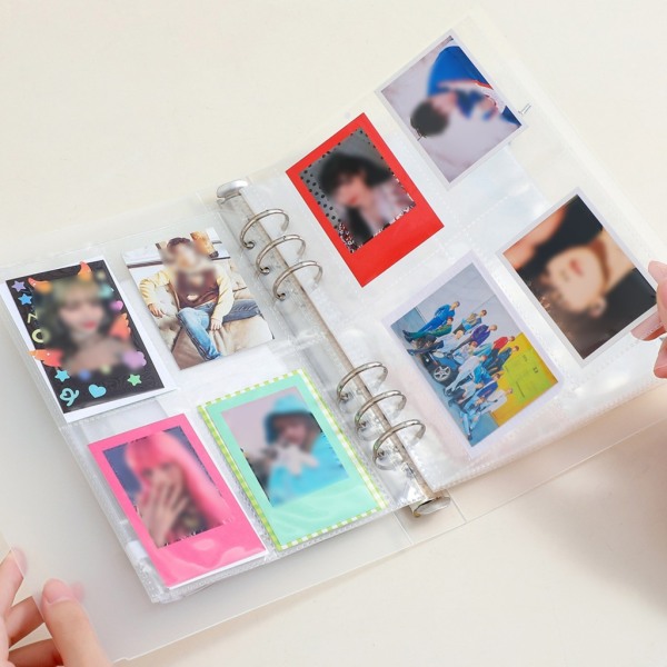 Mini Fotoalbum 3-tums pärm Transparenta fickor Fotokort Korthållare för ID-kort Samla boktillbehör 5