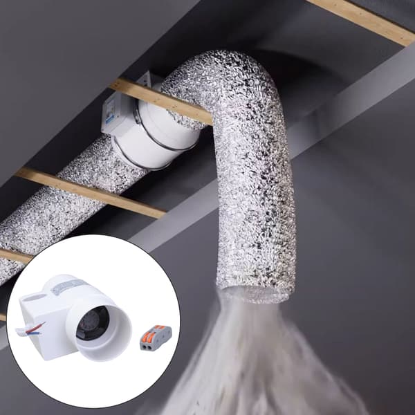 50mm 12W Udsugningsventilator Hjem Inline Rørkanalventilator Badeværelse Udsuger Ventilation
