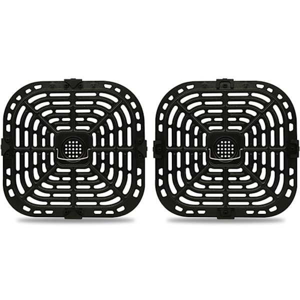 2-pack Food Safty Air Fryer Plattbyte Grill Pan Air Fryer bricka Metallmaterial för Instant Vortex 6QT Air Fryers