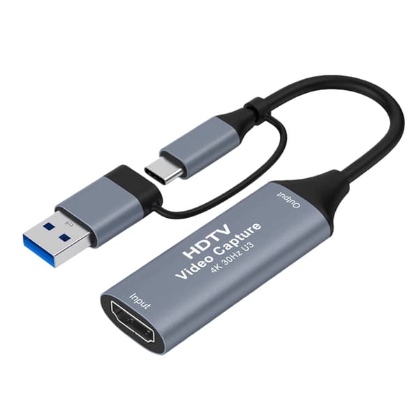Type C+USB-HDMI-peli-kortti 4K-videolaite suoratoistoon ja pelien jakamiseen