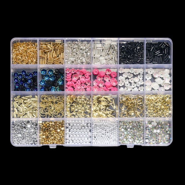 24-Facks Nagelkonst Berlocker Kors Nagel Strass Berlocker Multi-form Nagel Ädelstenar DIY Nagelkonst Dekoration Manikyr Tillbehör