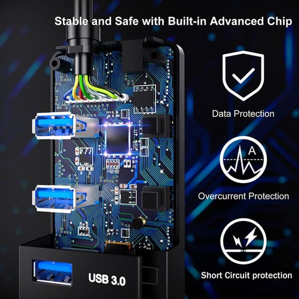 8 Port USB Hub USB 3.0 2.0 Hub Multi USB Port Hub USB Multiple Port Adapter