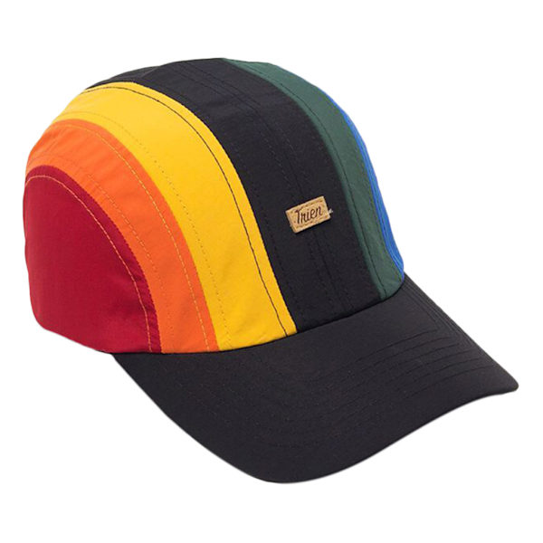 Unisex Sommer Bomulds Baseball Kasket Regnbue Striber Patchwork Bogstaver Label Justerbar Snøre til Snapback Skygge
