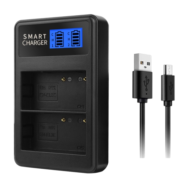EN-EL3E EN-EL3 Dobbel Slot LCD Display Bærbar USB Kamera Batterilader for D90 D80 D300S D300 D700 D200 Kamera