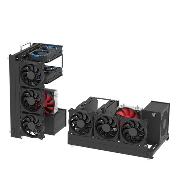 GPU Aluminium Åpen Miner Mining Ramme Rig Case Støtte Datamaskintårnkabinett