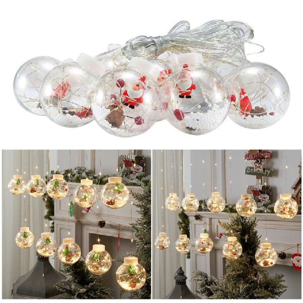 Led Curtain String Light Ball för julfest heminredning prydnad null - Christmas tree