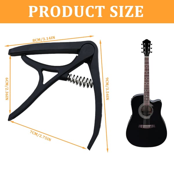 Justerbar rörlig gitarr-capo med silikonplatta, 6-strängad gitarr-skjutcapo