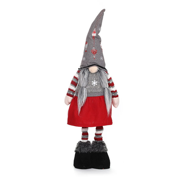 Christmas Gnome Holiday Dekoration 24'' Teleskopisk Stående Skandinavisk Tomte null - Girl