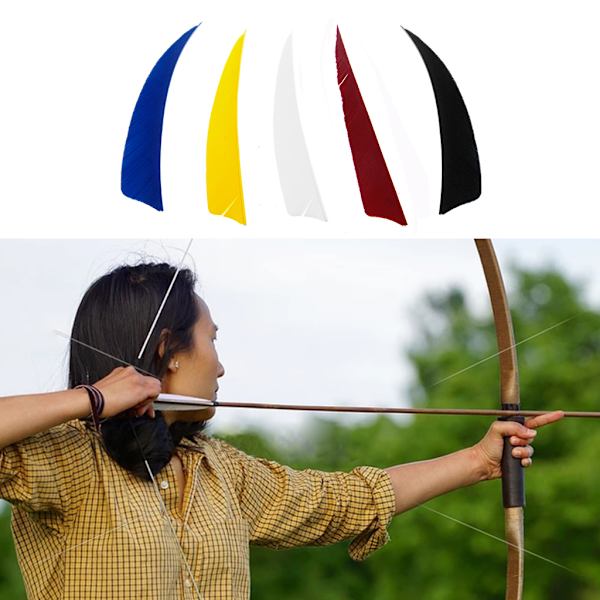 50 st 4 tums sköldform kalkonfjäder för pilbågskyttejakt Fletching för Red