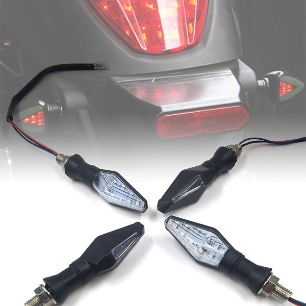 4x Motorsykkel Blinklys 12V 12LED Tofarget Blinklys Vanntett