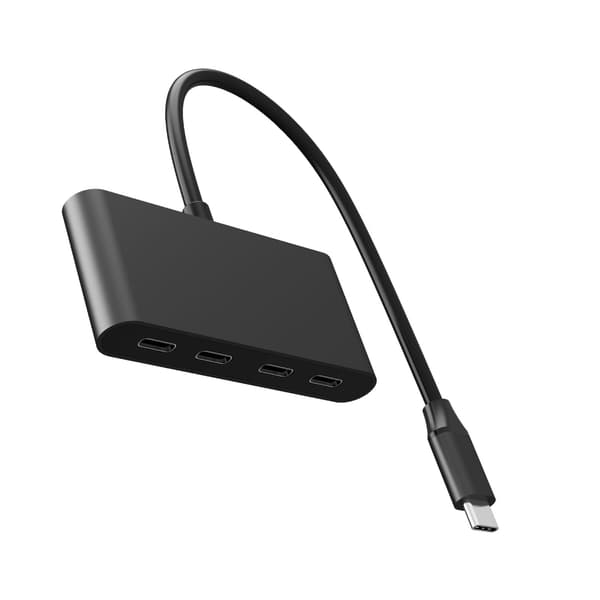 USB C Hubb för Laptop 4 Portar Typ C Splitter Endast Dataöverföring Aluminiumlegering