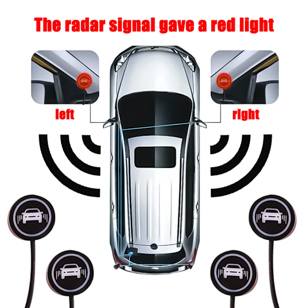 Radars Säkerhetskörningsverktyg Varningssystem med Blinkande Ljus för Filbyte