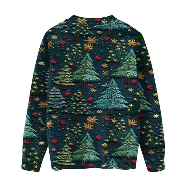 Langærmet julepullover til kvinder 3D-juleprintet pullover sweatshirt Green XXL