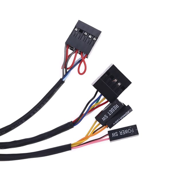 Multifunktionel USB 2.0 Computer PC Switch Ekstern Tænd/Sluk Reset Knap med Mikrofonporte