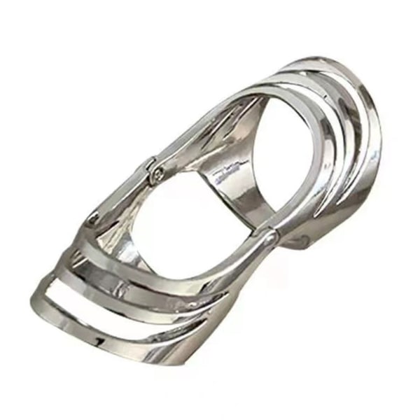 Retro Hollow Knuckle Rings Mode Punk Joint Finger Ring Statement Smycken Wide Wrap Chunky Ring Present för män kvinnor