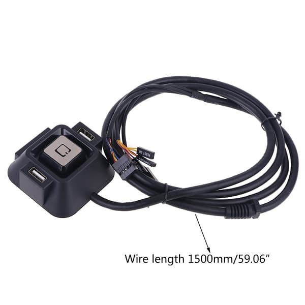Multifunksjonell USB 2.0 Datamaskin PC Bryter Ekstern Strøm På/Av Reset Knapp med Mikrofonporter