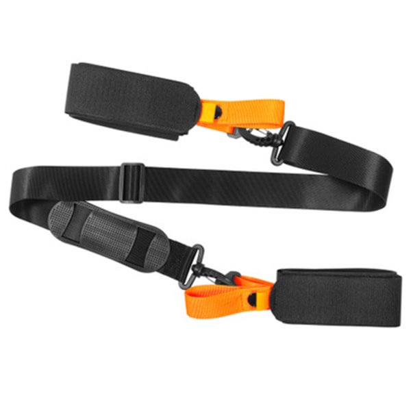 Skidsele Axelrem Handhållen dubbel snowboardbandage för bärare nylon Orange