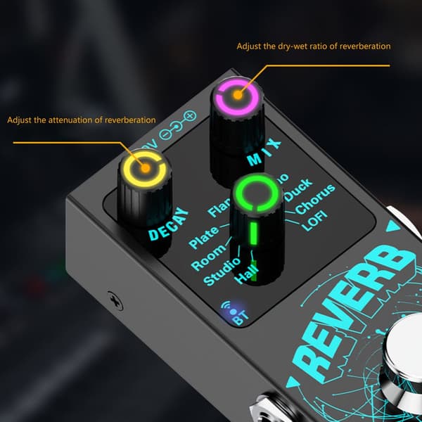 Gitar Reverbs Effektor Enkel Blok Effektor Digital Reverbs Effektpedal