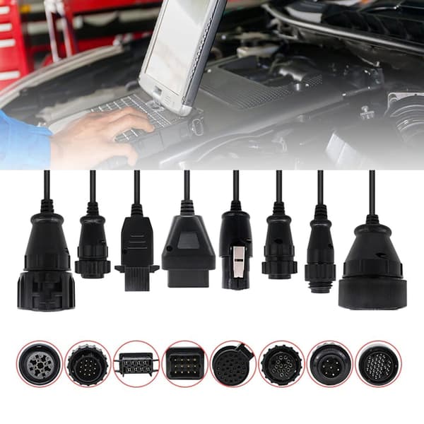 8x OBD2 Adapterkabler Diagnostisk Stik Til Motorstyringsenhed Programmering