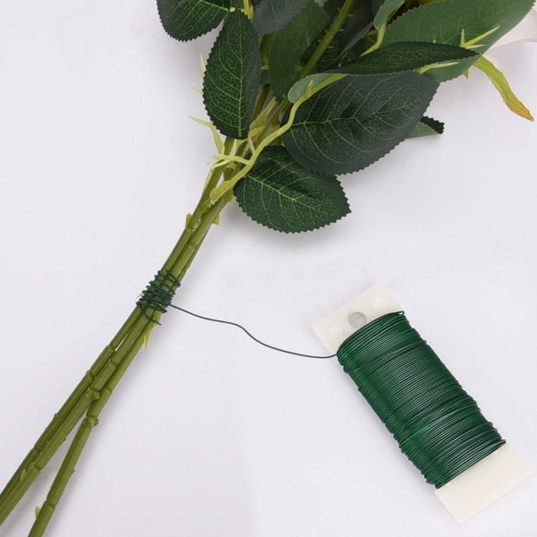 22 Gauge Floral Wire Flexibel Paddle Wire Florist Grön Wire för hantverk Kransar Julgransgirland Floral Flower