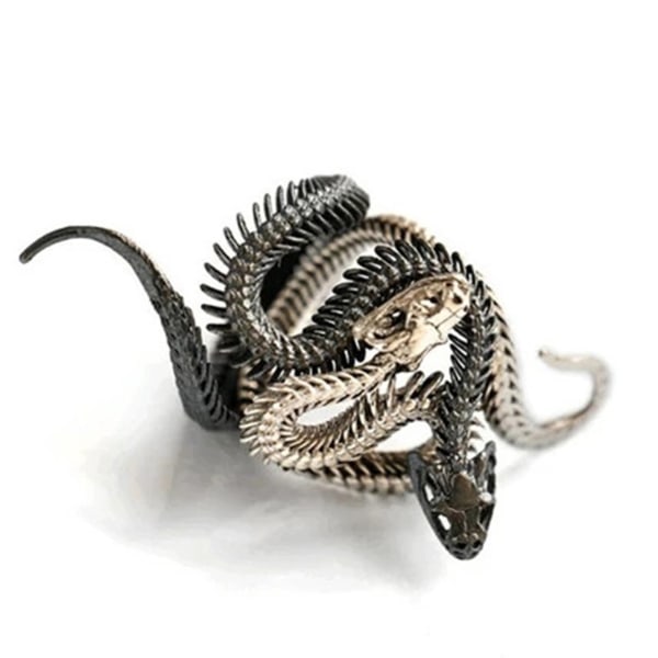 2 st Vintage Snake Bone Ring Män och kvinnor Smycken Kombination Snake Ring för Cobra Ben Form Par Ringar Smycken