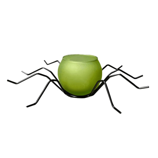 Halloween Iron Spider Ljusstake Dekorativ Metal Teljus Skrivbordsljusstake Green small